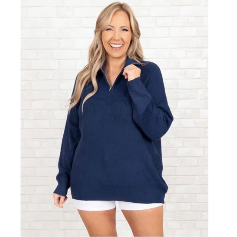Chic Soul - Just Keep Driving Navy Pullover XL
